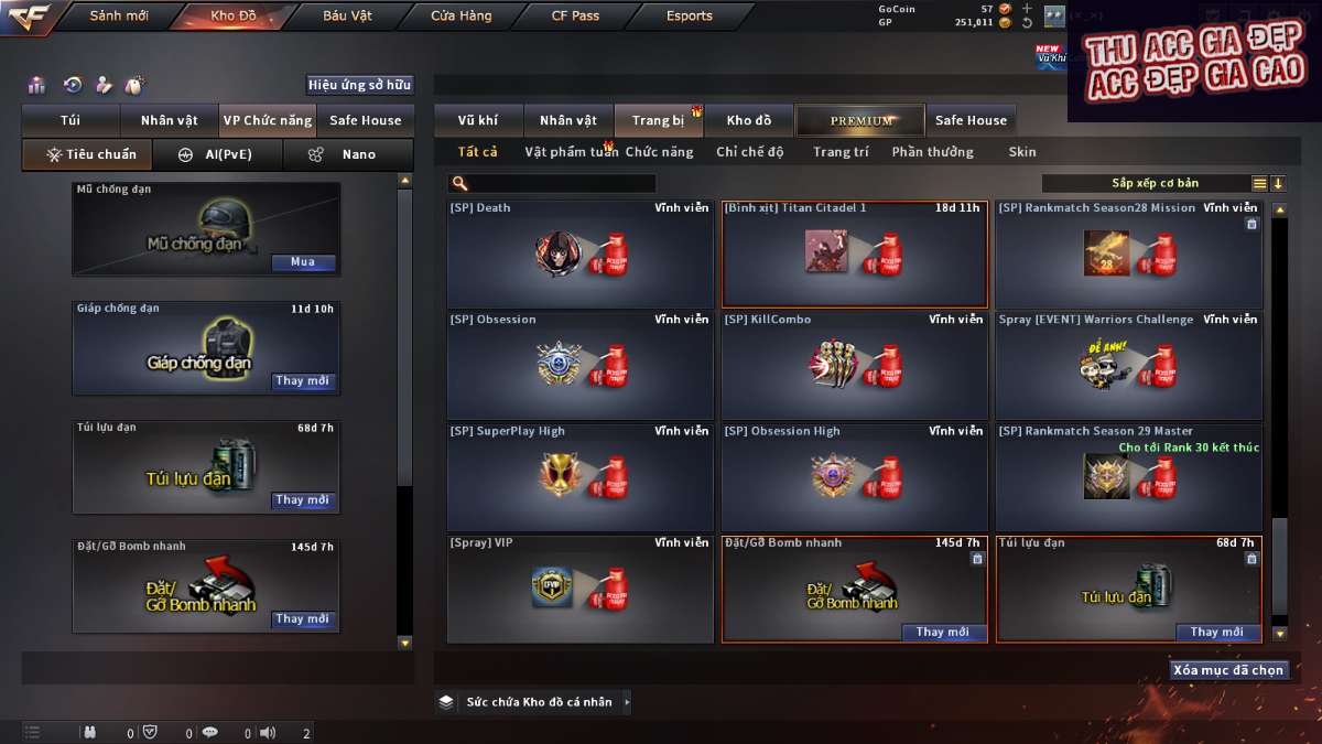 shop acc cf uy tin gia re